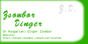 zsombor dinger business card